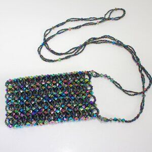 Artisan Bag Multicolor Beaded I.D Credit Card Crossbody Pouch 4.75" L X 3" W